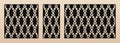 Laser cut pattern set. Vector template with abstract geometric ornament, grid, mesh, lattice, ropes. Decorative stencil for laser Royalty Free Stock Photo