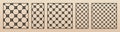 Laser cut pattern. Vector set with geometric ornament, circular grid, mesh Royalty Free Stock Photo