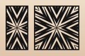 Laser cut pattern. Vector template with abstract geometric lines. Panel design Royalty Free Stock Photo