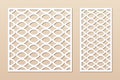 Laser cut pattern. Vector template with abstract geometric ornament, grid, mesh Royalty Free Stock Photo