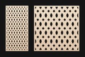 Laser cut pattern. Vector template with geometric grid, mesh, net, lattice Royalty Free Stock Photo