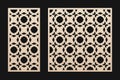 Laser cut pattern. Vector template with geometric texture in oriental style Royalty Free Stock Photo
