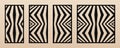 Laser cut patterns collection. Vector set with abstract geometric ornament, lines, stripes, chevron, zigzag. Decorative stencil Royalty Free Stock Photo