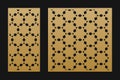 Laser cut patterns collection. Vector template with abstract geometric texture Royalty Free Stock Photo