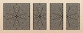 Laser cut patterns set. Vector ornament with abstract geometric lines, stripes Royalty Free Stock Photo