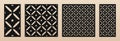 Laser cut patterns. Vector design with elegant geometric ornament, Arabian style