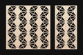Laser cut patterns. Vector set with abstract geometric grid, lines, triangles Royalty Free Stock Photo