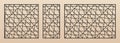 Laser cut patterns. Vector set with abstract geometric grid, thin linear lattice Royalty Free Stock Photo