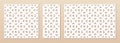 Laser cut patterns. Vector template with geometric ornament with floral grid Royalty Free Stock Photo