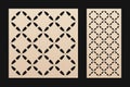 Laser cut template. Vector stencil with abstract geometric pattern. Wooden panel Royalty Free Stock Photo