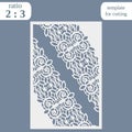 Laser cut wedding card template, paper openwork greeting card