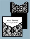 Laser cut wedding card vector template. Invitation envelope. Wedding lace invitation. Template for laser cutting. Die cut pocket Royalty Free Stock Photo