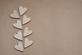 Laser Cutted Hearts for Greeting Cards, Craft Paper Background with Copy Paste.