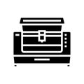 laser cutter tool work glyph icon vector illustration Royalty Free Stock Photo