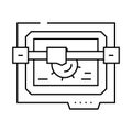 laser cutter tool work line icon vector illustration
