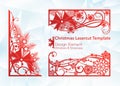 Laser cutting design for Christmas and New Year. Silhouette cut. A set of template of corner and horizontal elements to