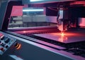 Laser cutting machine in action, showcasing precision and technology Royalty Free Stock Photo