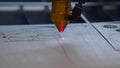 Laser cutting machine at work