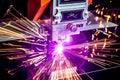 Laser cutting of metal Royalty Free Stock Photo