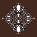 Laser cutting ornamental floral diamond design in brown color background Royalty Free Stock Photo