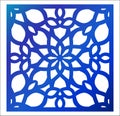 Laser cutting square panel. Fretwork floral pattern with mandala Royalty Free Stock Photo