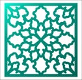 Laser cutting square panel. Openwork floral pattern with mandala Royalty Free Stock Photo