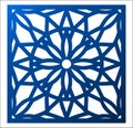 Laser cutting square panel. Openwork floral pattern with mandala Royalty Free Stock Photo