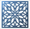 Laser cutting square panel. Openwork floral pattern with mandala Royalty Free Stock Photo