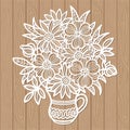 Laser cutting template. Bouquet of flowers . Vector. Royalty Free Stock Photo