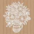 Laser cutting template. Bouquet of flowers . Vector Royalty Free Stock Photo
