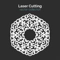 Laser Cutting Template. Round Card. Die Cut Mangala