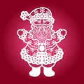 Laser cutting template. Santa Claus. Vector