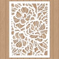 Laser cutting template. Wedding invitations or cards with floral ornament. Vector