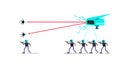Laser Defense System Military Technology Crowd Control Vector, vector design Generative AI Royalty Free Stock Photo