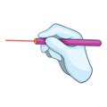 Laser eye surgery procedure icon, cartoon style