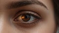 Laser Eye Vision Correction Procedure With A Colored Dark-Skinned Lady\'s Eye and Laser Beam Close View Background Royalty Free Stock Photo