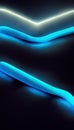 Laser glow neon background blur blue white black AI generated Royalty Free Stock Photo