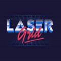 Laser Grid retro futuristic logo.