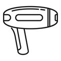 Laser hair depilator icon, outline style