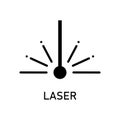 Laser icon protection or safety. Danger weapon. Lignt laser