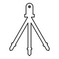 Laser level tool measure building on tripod engineering equipment device for builder construction tool contour outline line icon Royalty Free Stock Photo