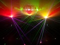 Laser light in the old power station. Royalty Free Stock Photo