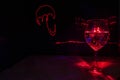 Laser light painting of an umbrella with wine glassful of water and bubble Royalty Free Stock Photo