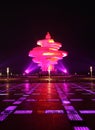 Laser light performance at Qingdao market square