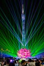 Laser light show on Guangzhou Tower