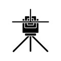 Laser line level black glyph icon