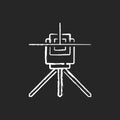 Laser line level chalk white icon on black background