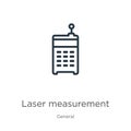 Laser measurement icon. Thin linear laser measurement outline icon isolated on white background from general collection. Line