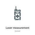 Laser measurement outline vector icon. Thin line black laser measurement icon, flat vector simple element illustration from