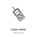 Laser meter outline vector icon. Thin line black laser meter icon, flat vector simple element illustration from editable Royalty Free Stock Photo